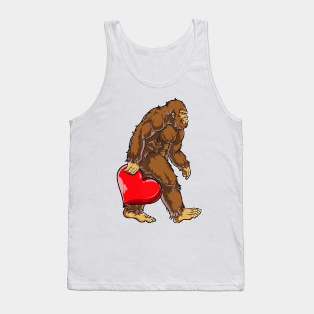 Bigfoot Heart Valentines Day Boys Men Love Sasquatch Tank Top by LEGO